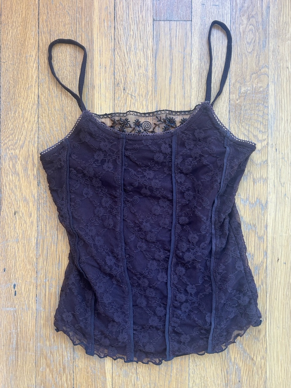 Euro-Style Lace Camisole in Brown